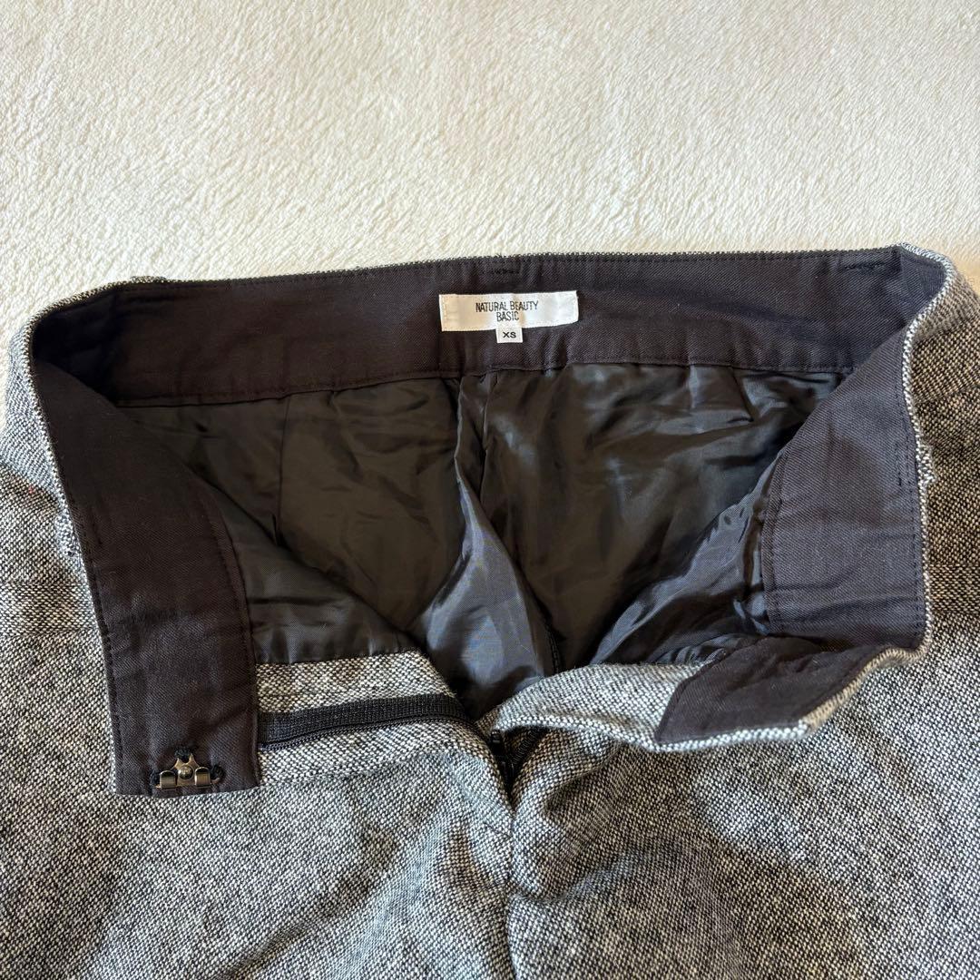 .ナチュラルビューティーベーシック テーパードパンツ グレー XS スラックス 6