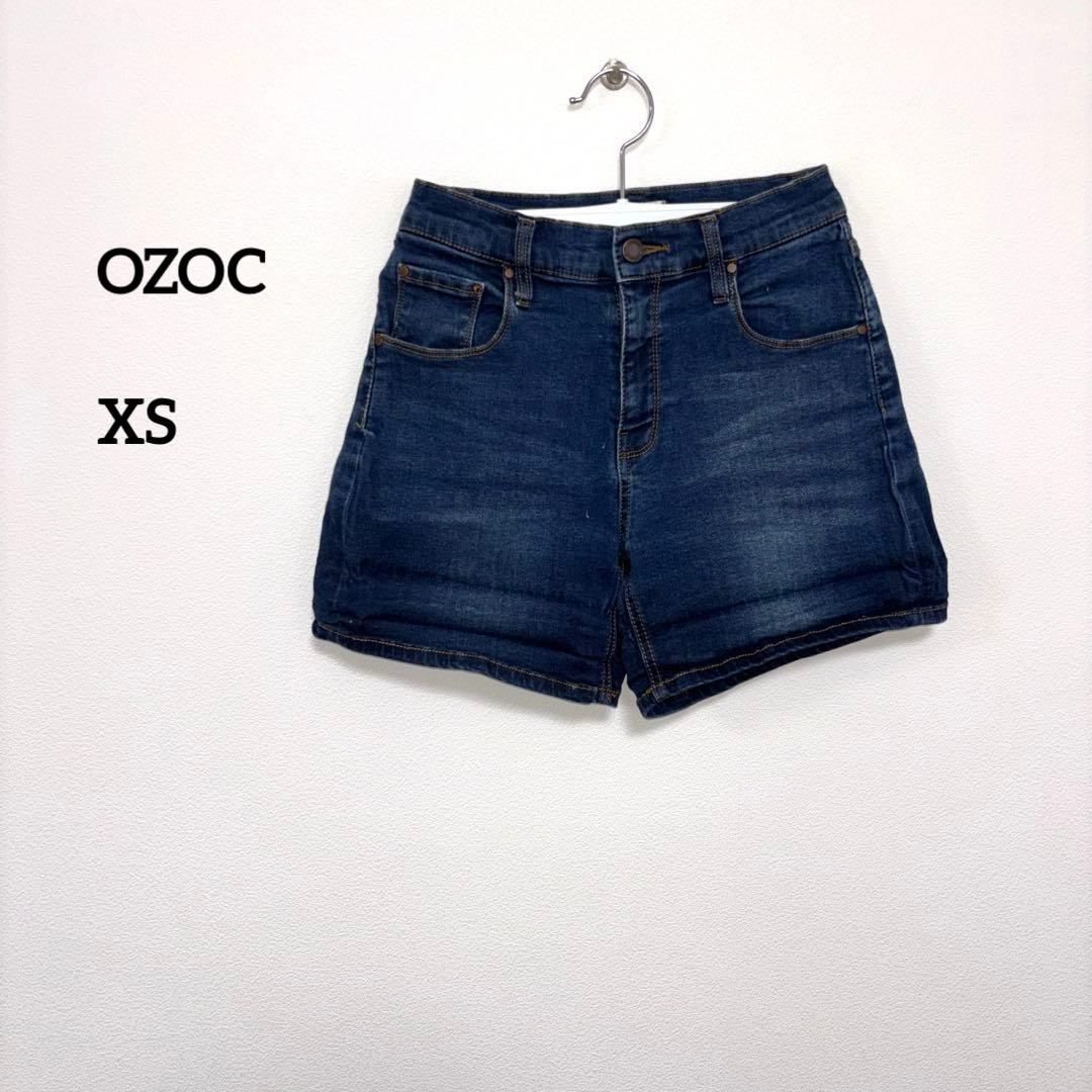 OZOC デニムショートパンツ XS ダークブルーストレッチ有d786