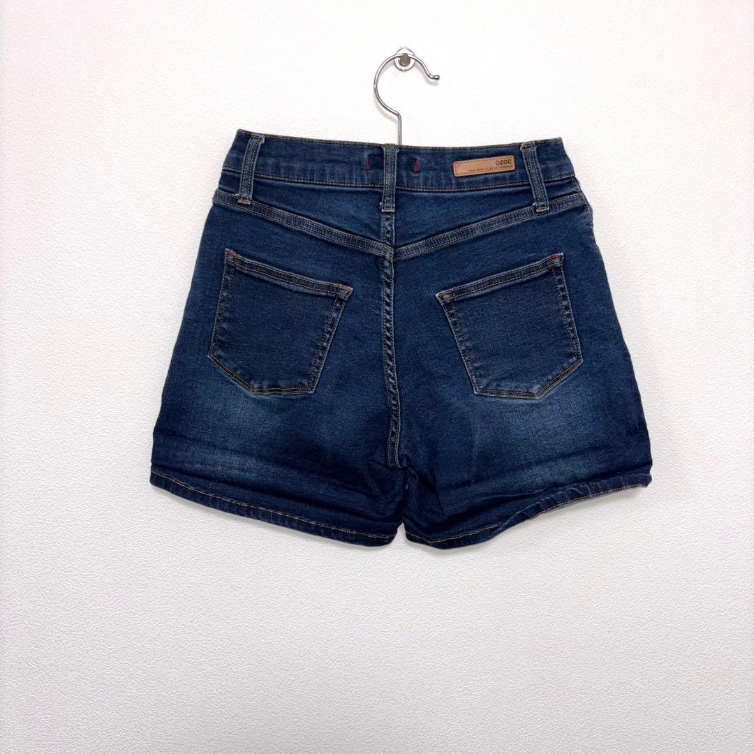 OZOC デニムショートパンツ XS ダークブルーストレッチ有d786 9