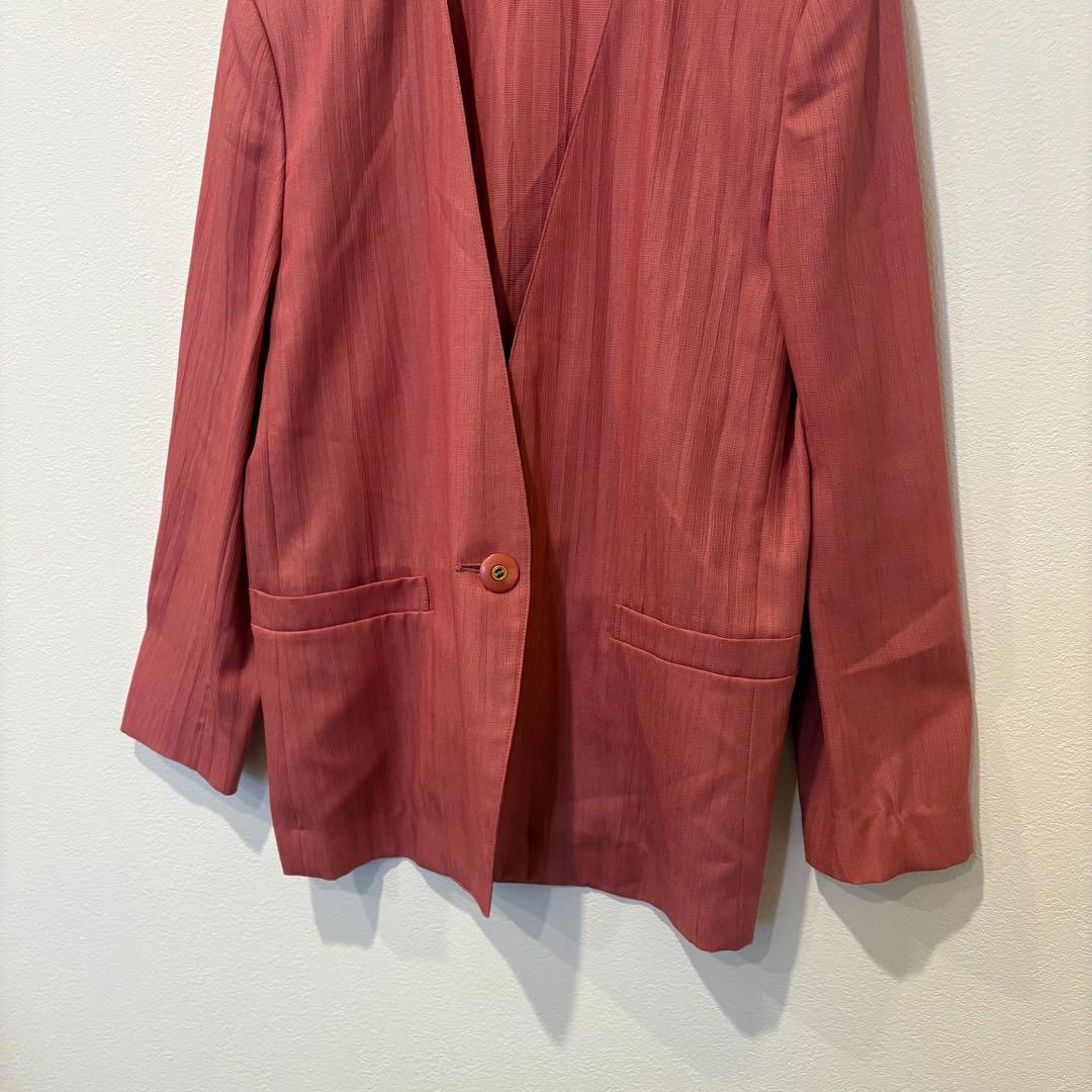 レポルテ ノーカラージャケット 羽織り　赤　レッド　 9号 M相当　上品 3