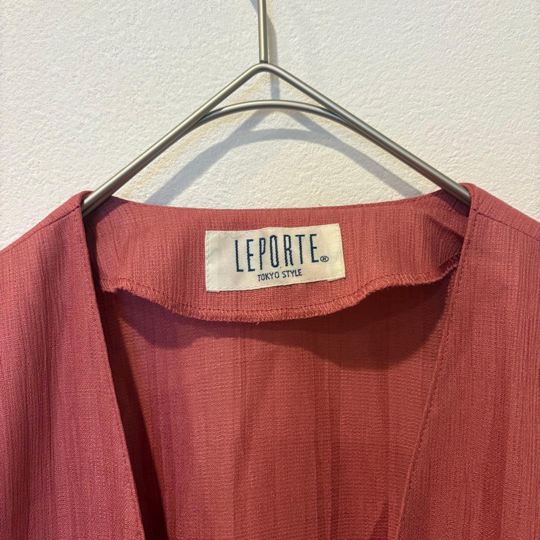 レポルテ ノーカラージャケット 羽織り　赤　レッド　 9号 M相当　上品 4