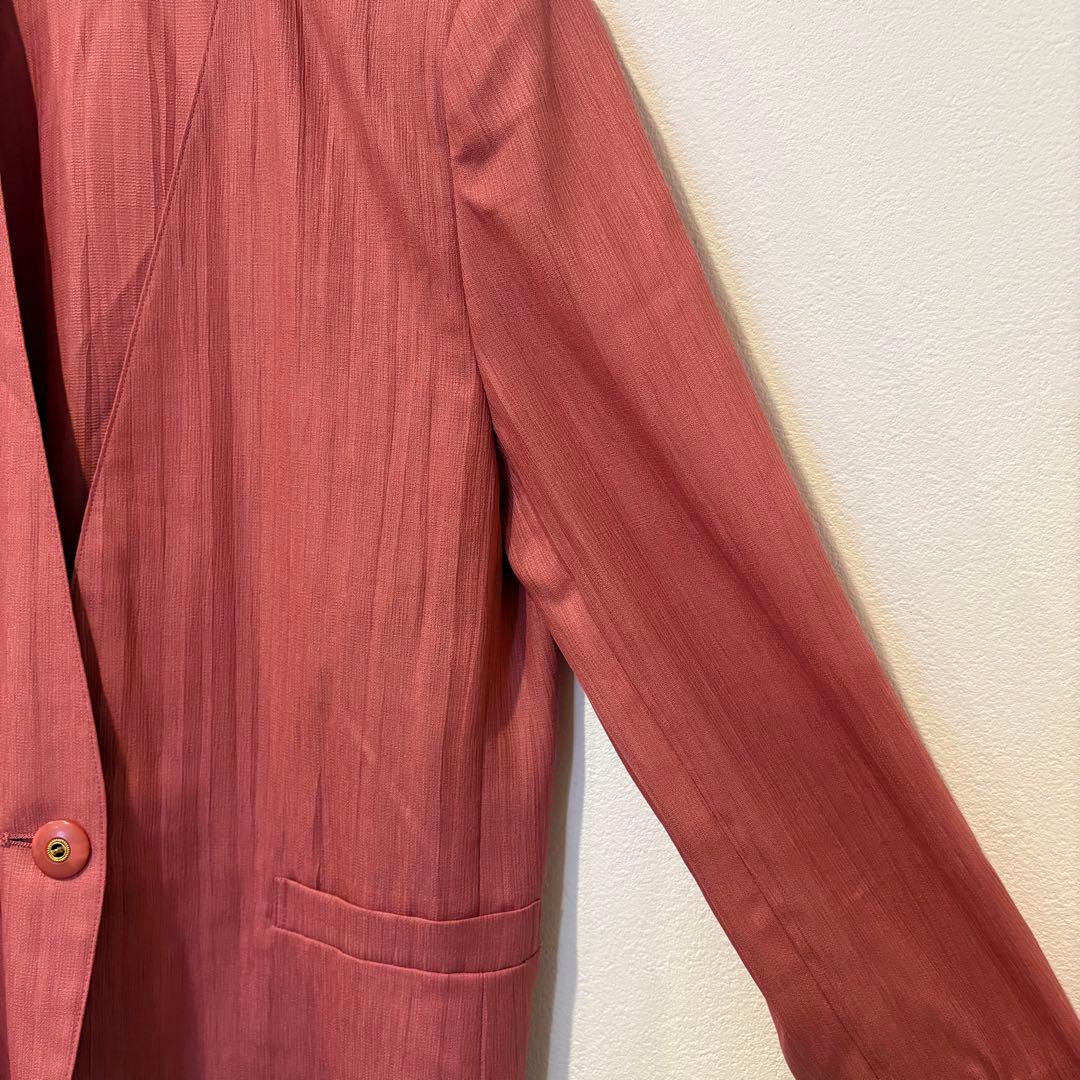 レポルテ ノーカラージャケット 羽織り　赤　レッド　 9号 M相当　上品 5