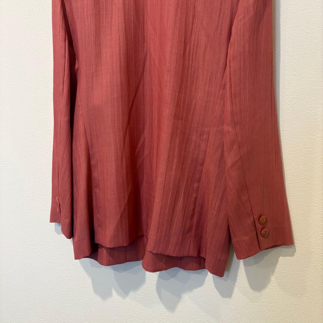 レポルテ ノーカラージャケット 羽織り　赤　レッド　 9号 M相当　上品 7