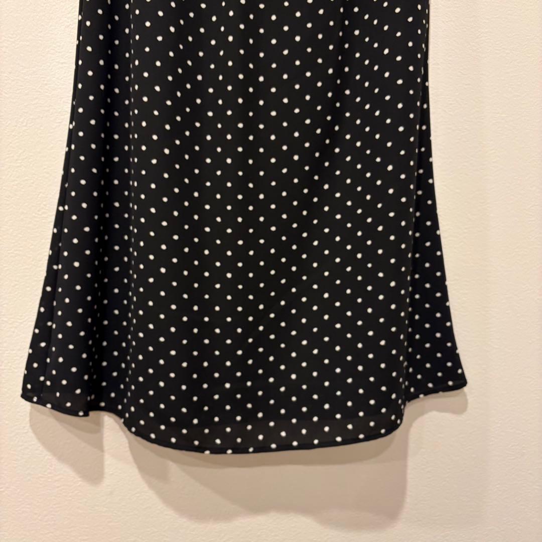 ミラオーウェン ロングスカート フレア　水玉 ドット　ブラック 黒　Sサイズ 3