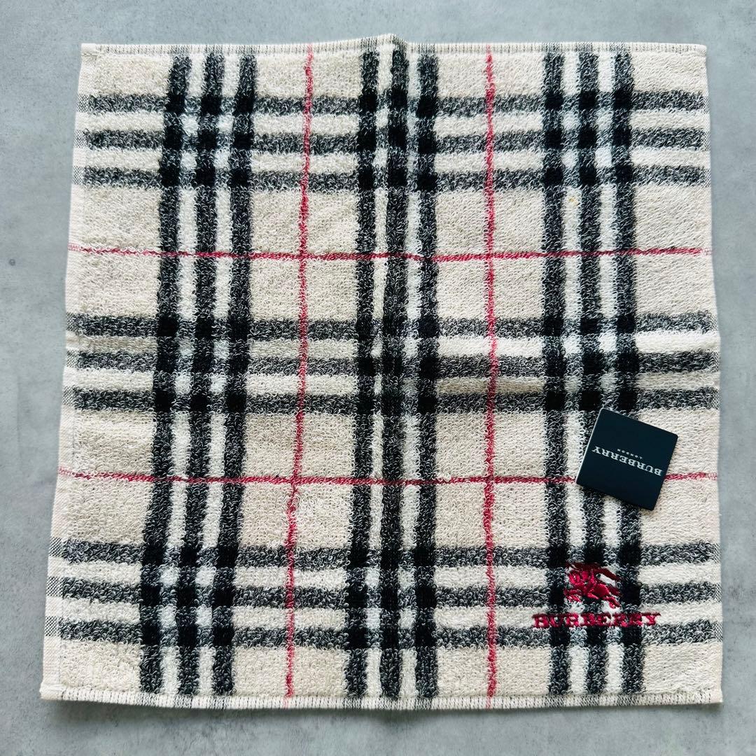 未使用✨BURBERRY タオルハンカチ 4点セット ノバチェック 刺繍ロゴ 2