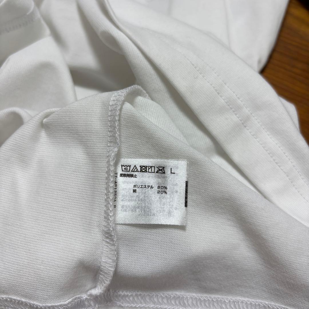 adidasホワイト Tシャツ L半袖ロゴトレーニングウェアd652 17