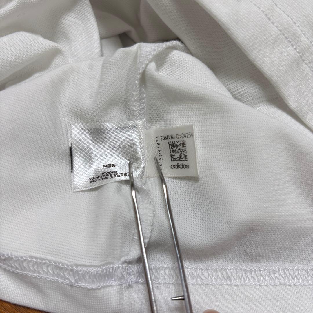 adidasホワイト Tシャツ L半袖ロゴトレーニングウェアd652 19