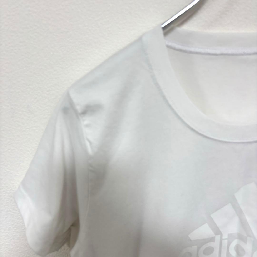 adidasホワイト Tシャツ L半袖ロゴトレーニングウェアd652 4