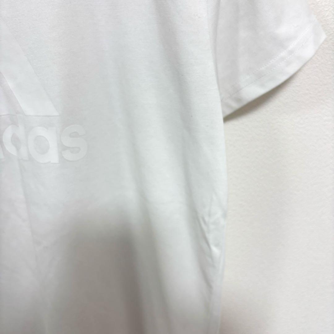 adidasホワイト Tシャツ L半袖ロゴトレーニングウェアd652 8