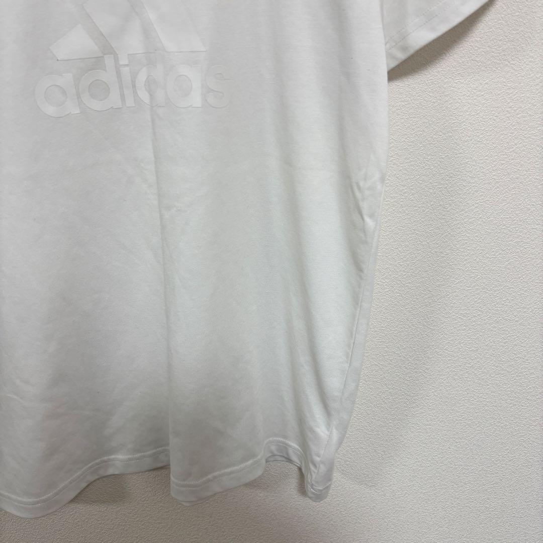 adidasホワイト Tシャツ L半袖ロゴトレーニングウェアd652 9
