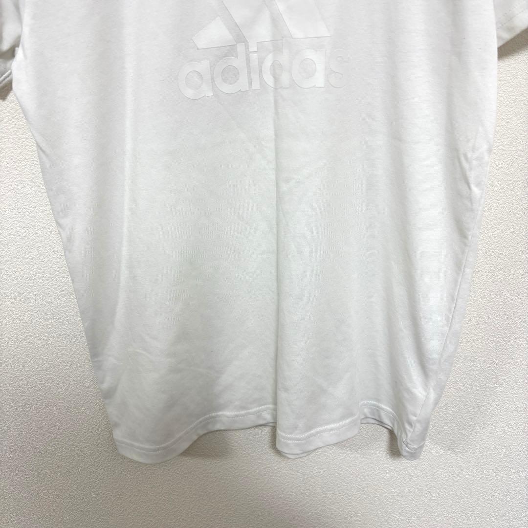 adidasホワイト Tシャツ L半袖ロゴトレーニングウェアd652 10
