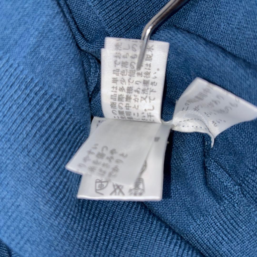 KUMIKYOKUターコイズブルーVネックノースリーブニットベストXL d662 13