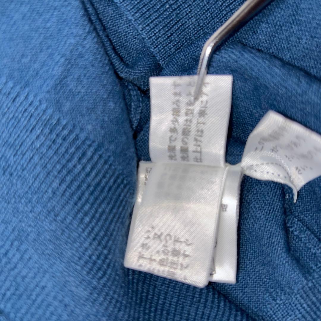 KUMIKYOKUターコイズブルーVネックノースリーブニットベストXL d662 14