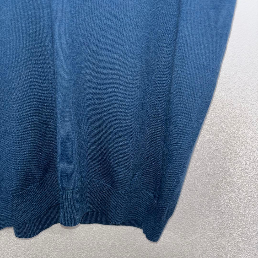 KUMIKYOKUターコイズブルーVネックノースリーブニットベストXL d662 9
