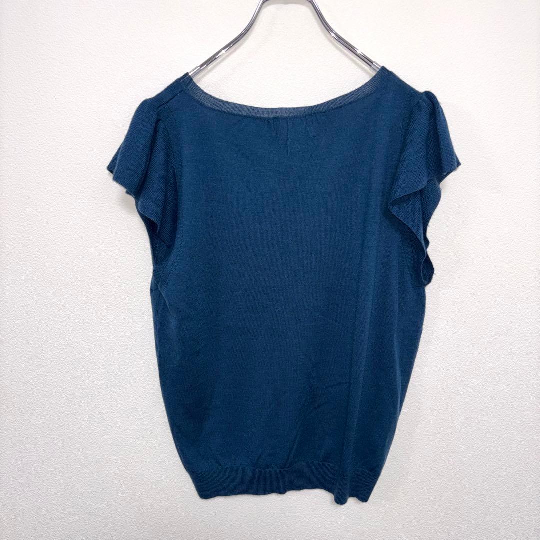 KUMIKYOKUターコイズブルーVネックノースリーブニットベストXL d662 10