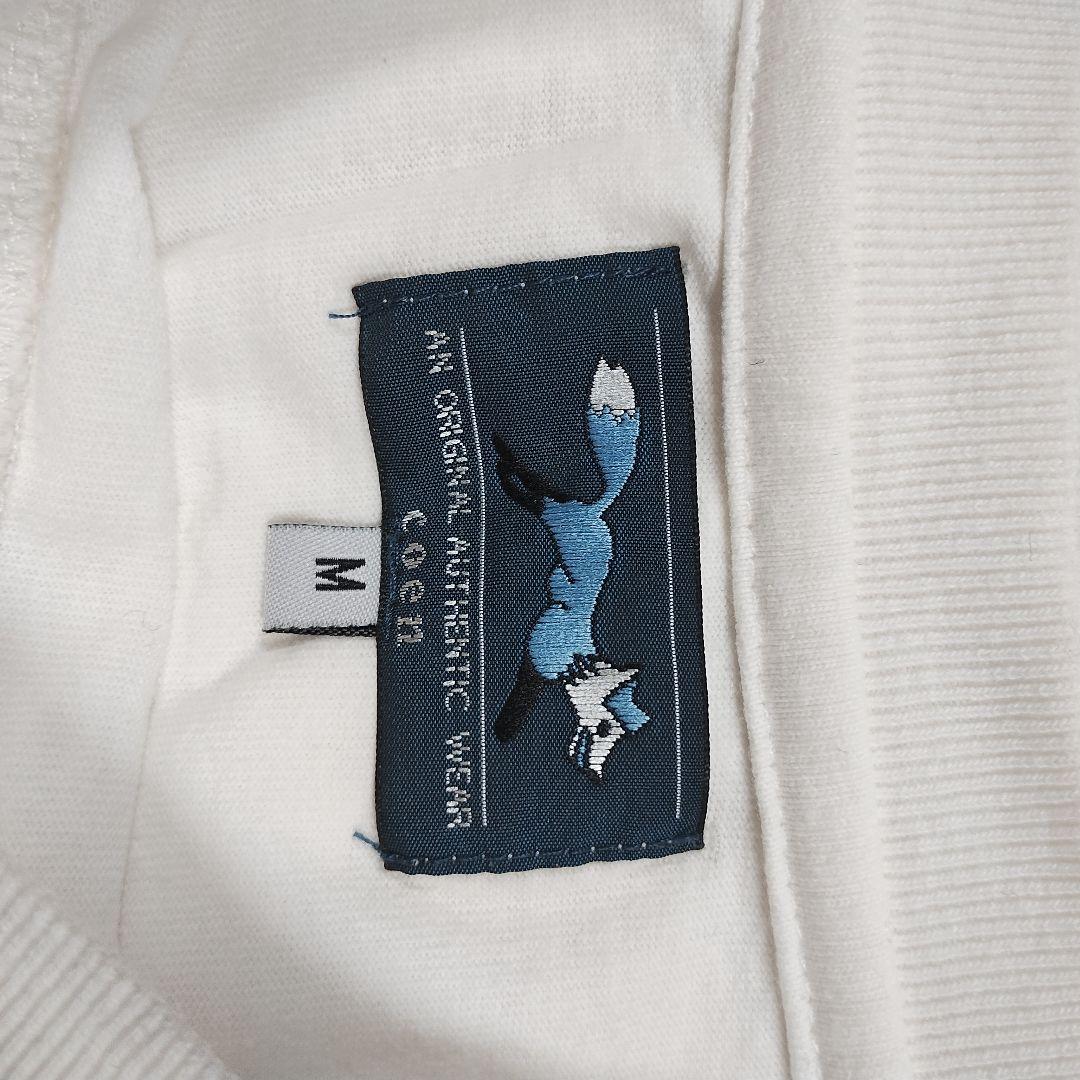 コーエン coen 青い狐 ポイント刺繍 ホワイト長袖Tシャツ M カジュアル 8