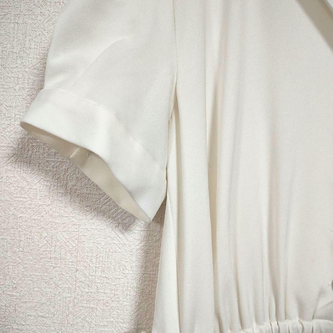 トランでアンソンドゥモード ホワイト半袖ワンピース M ベルト ウエストゴム 3