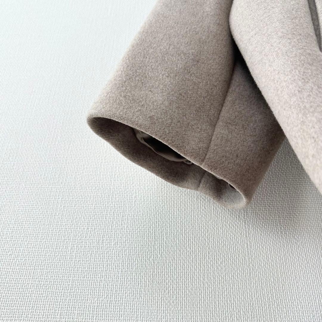 ジャーナルスタンダード　スーパー140ビーバーノーカラーショートコート　ベージュ 5