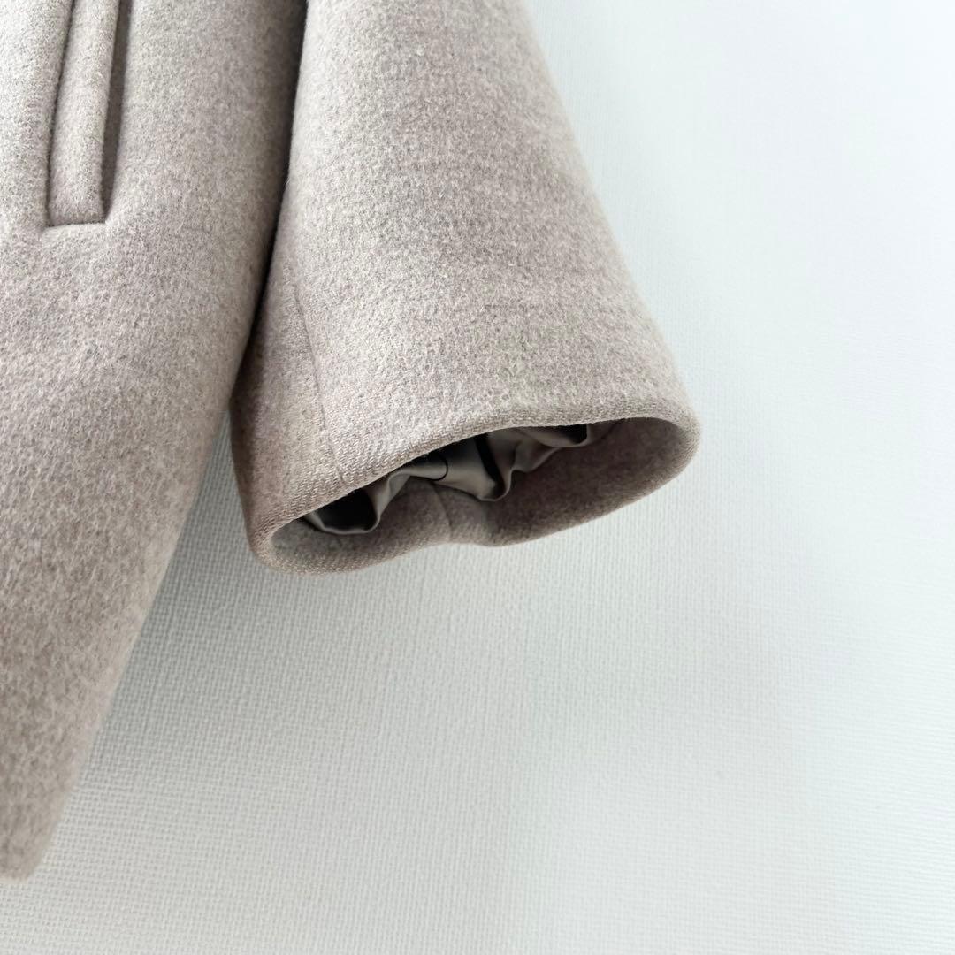 ジャーナルスタンダード　スーパー140ビーバーノーカラーショートコート　ベージュ 6