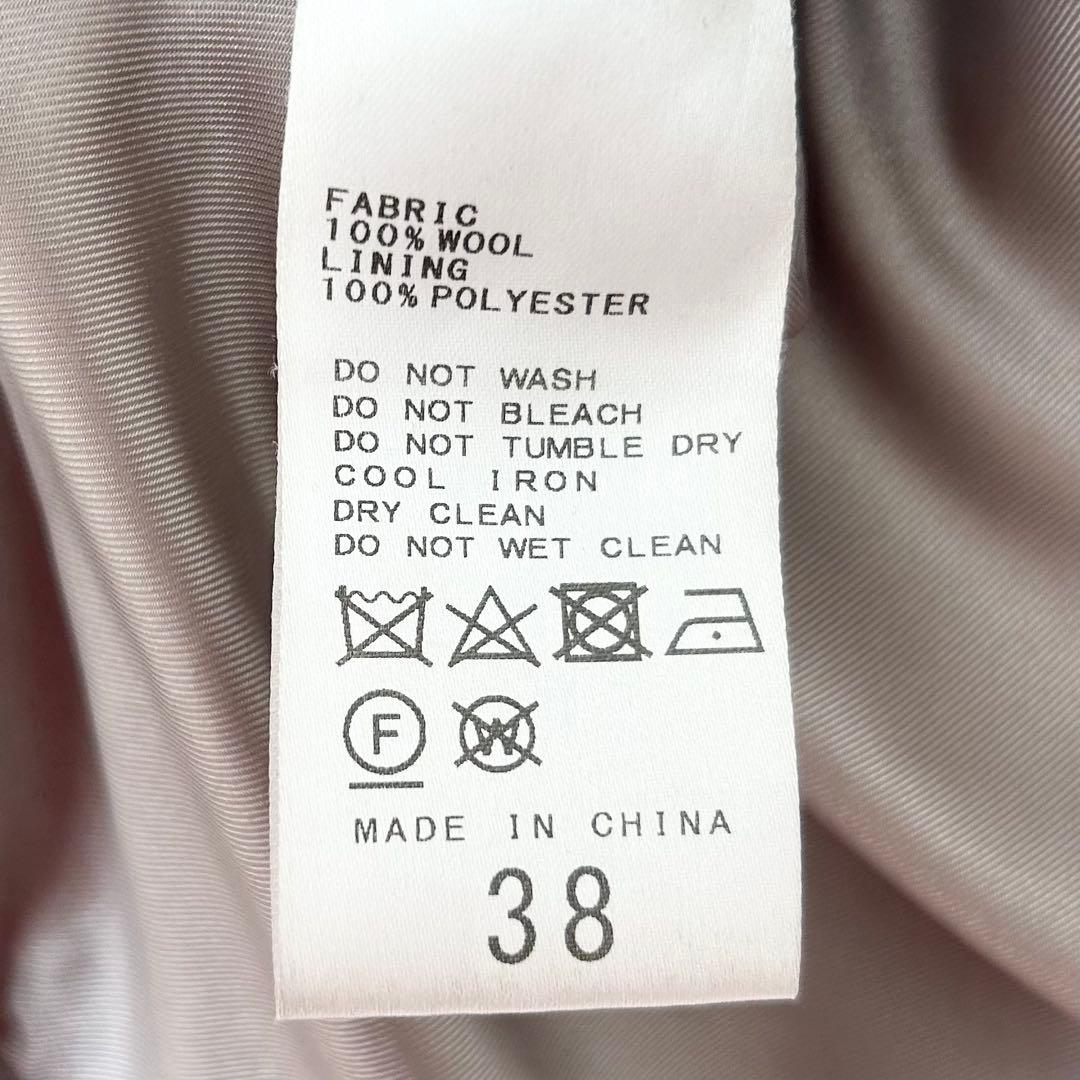 ジャーナルスタンダード　スーパー140ビーバーノーカラーショートコート　ベージュ 8