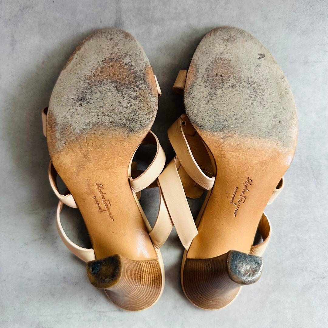 Salvatore Ferragamo ヴァラ　3連　レザー　ミュール　サンダル 8