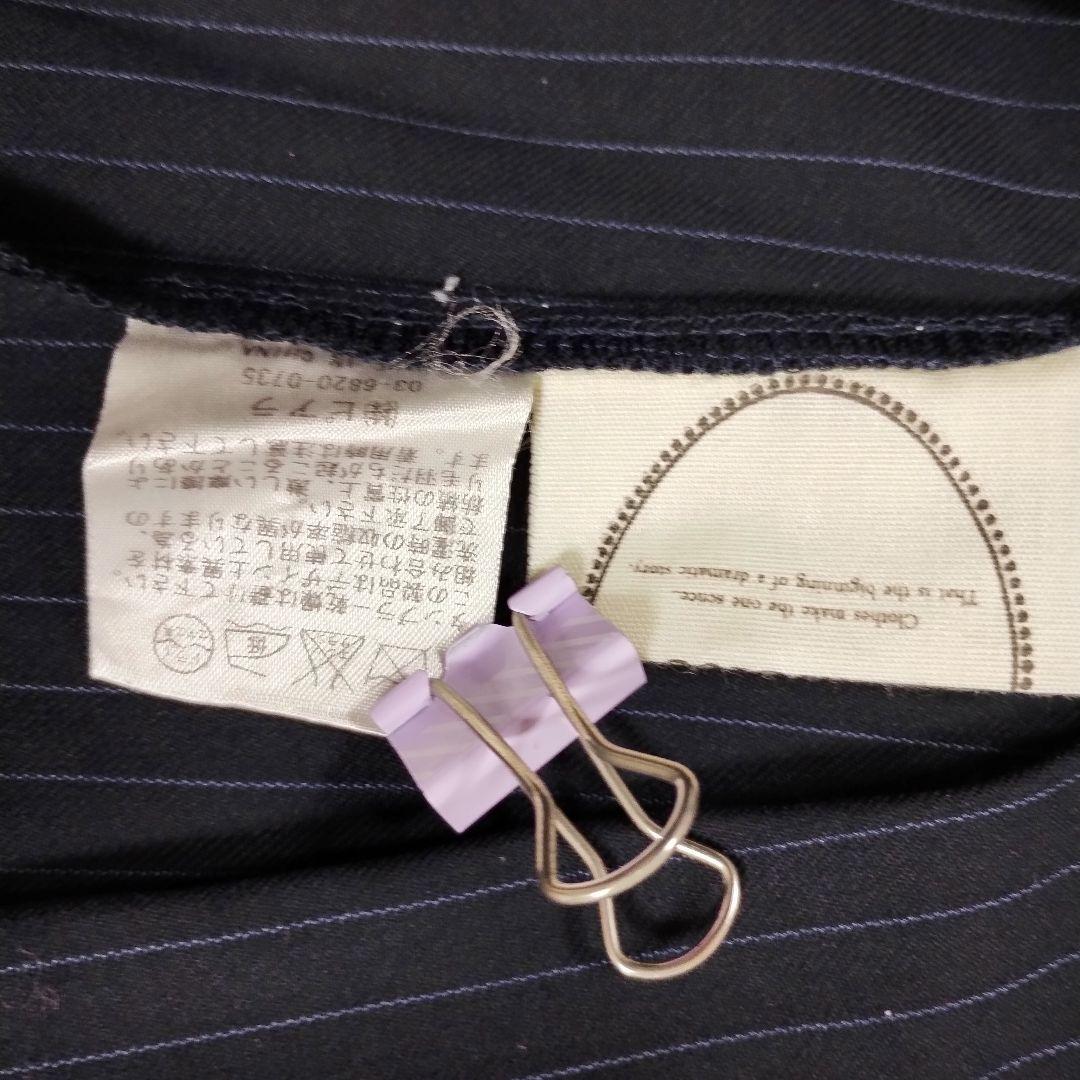 マーブリー Marblee ネイビー レース 五分袖 フレアトップス ブラウス 9