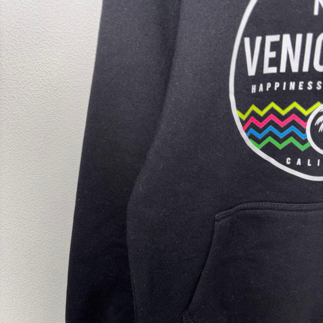 Sun Active ロゴ ブラックパーカー フーディS Y2K d689 5