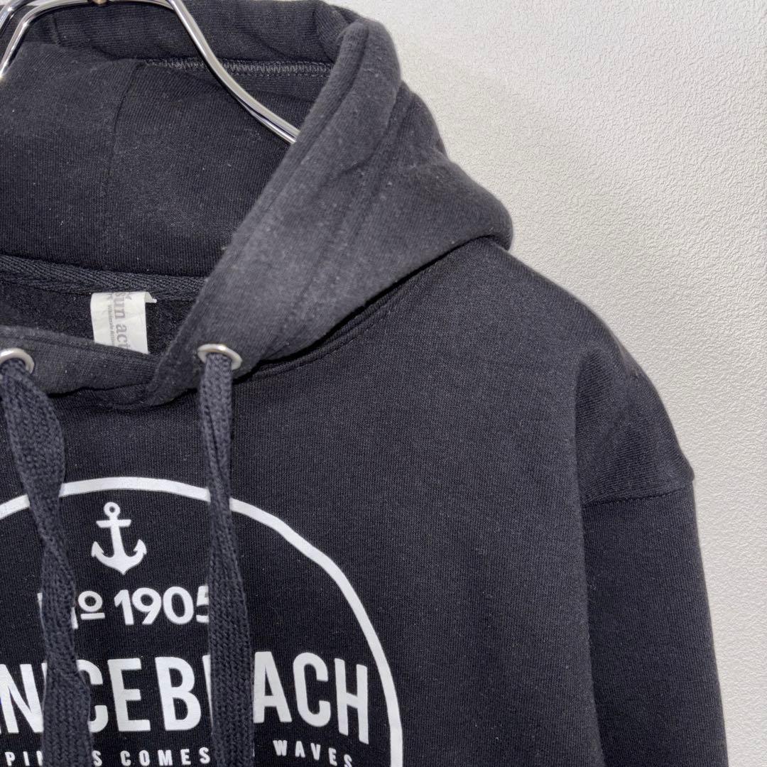 Sun Active ロゴ ブラックパーカー フーディS Y2K d689 7