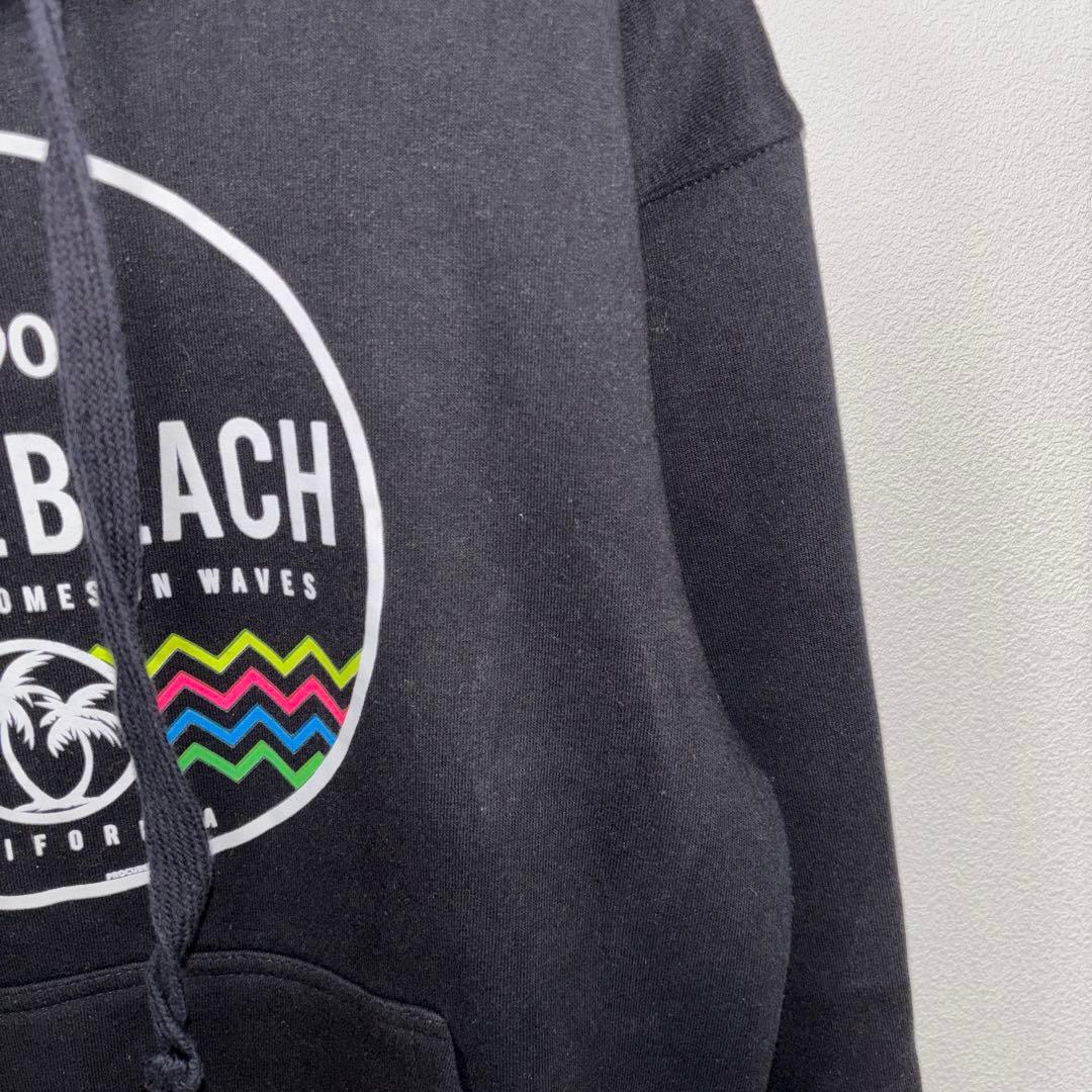 Sun Active ロゴ ブラックパーカー フーディS Y2K d689 8