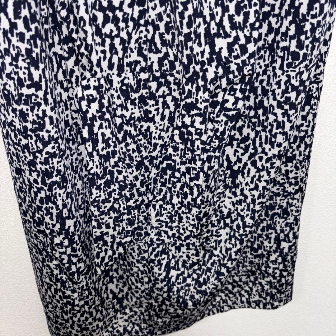 ALPHA CUBIC アニマルプリント幾何学模様 ワンピース M膝丈d726 11