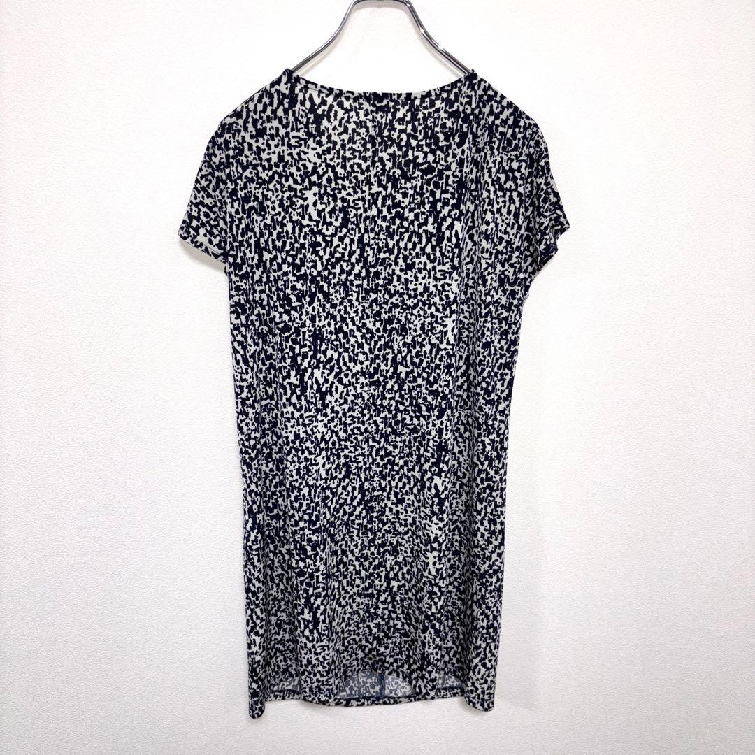 ALPHA CUBIC アニマルプリント幾何学模様 ワンピース M膝丈d726 12