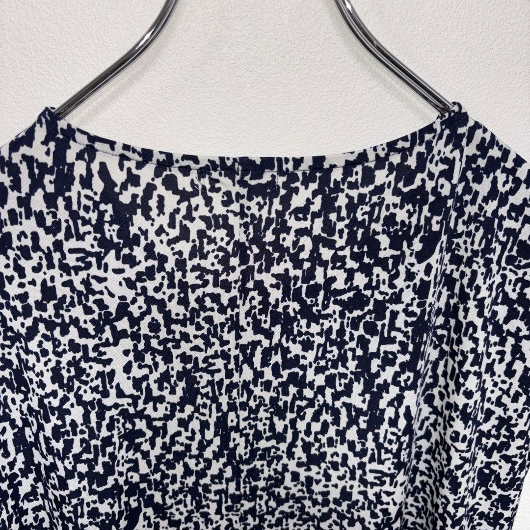 ALPHA CUBIC アニマルプリント幾何学模様 ワンピース M膝丈d726 13