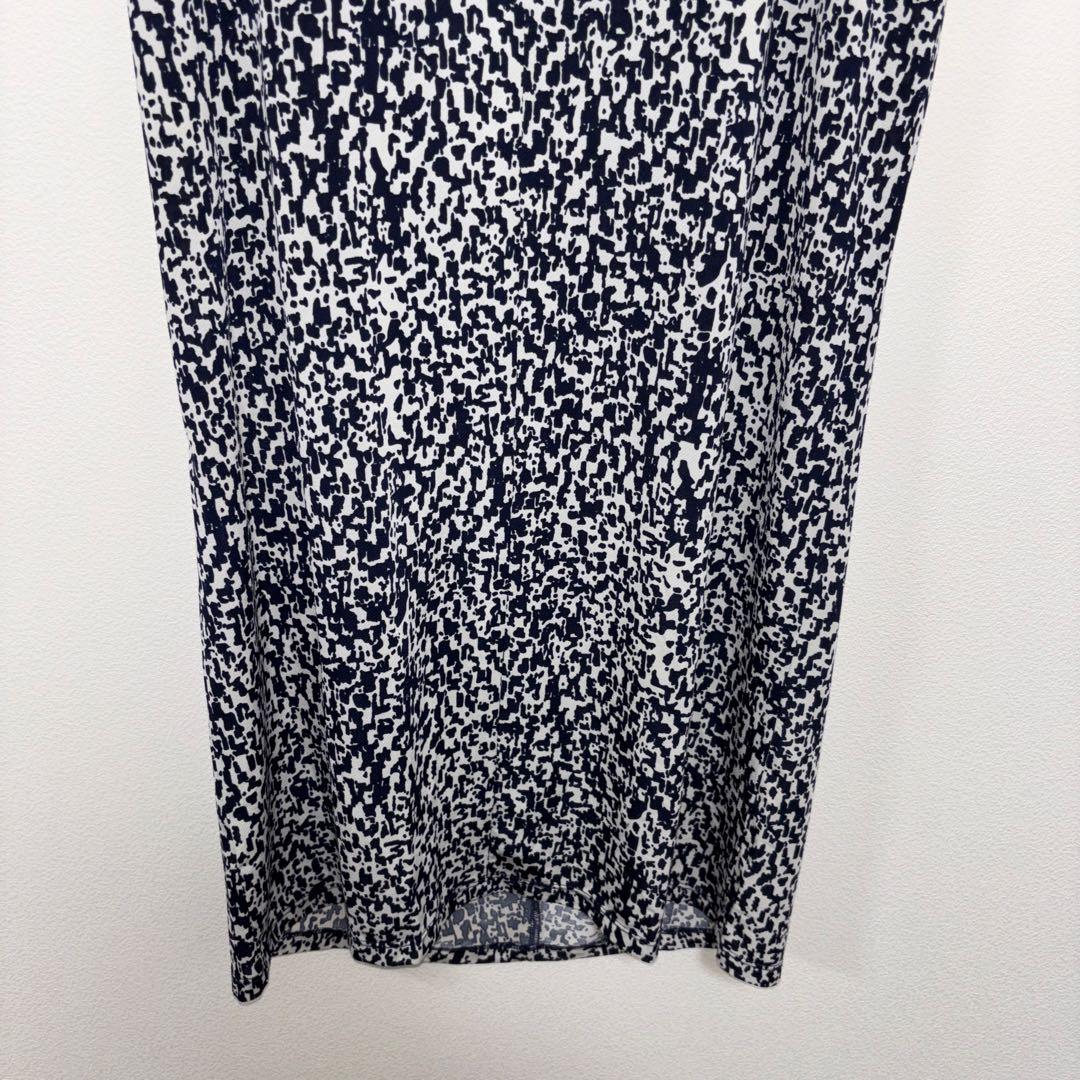 ALPHA CUBIC アニマルプリント幾何学模様 ワンピース M膝丈d726 15