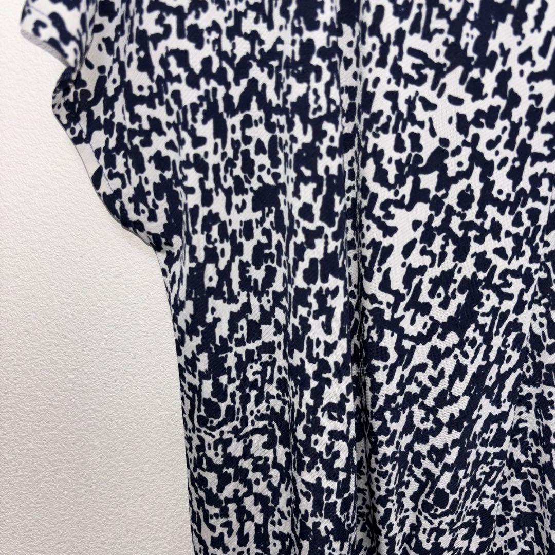 ALPHA CUBIC アニマルプリント幾何学模様 ワンピース M膝丈d726 5