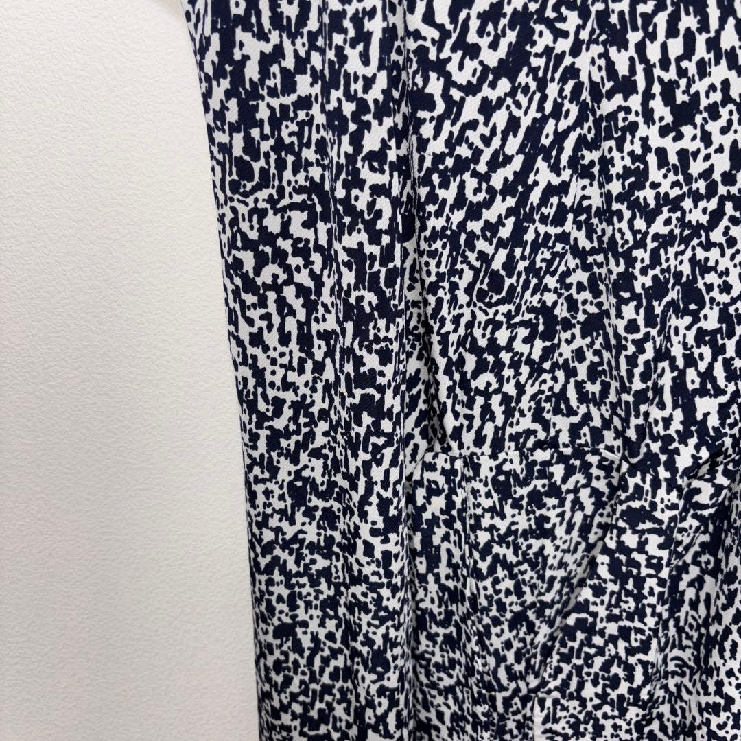 ALPHA CUBIC アニマルプリント幾何学模様 ワンピース M膝丈d726 6