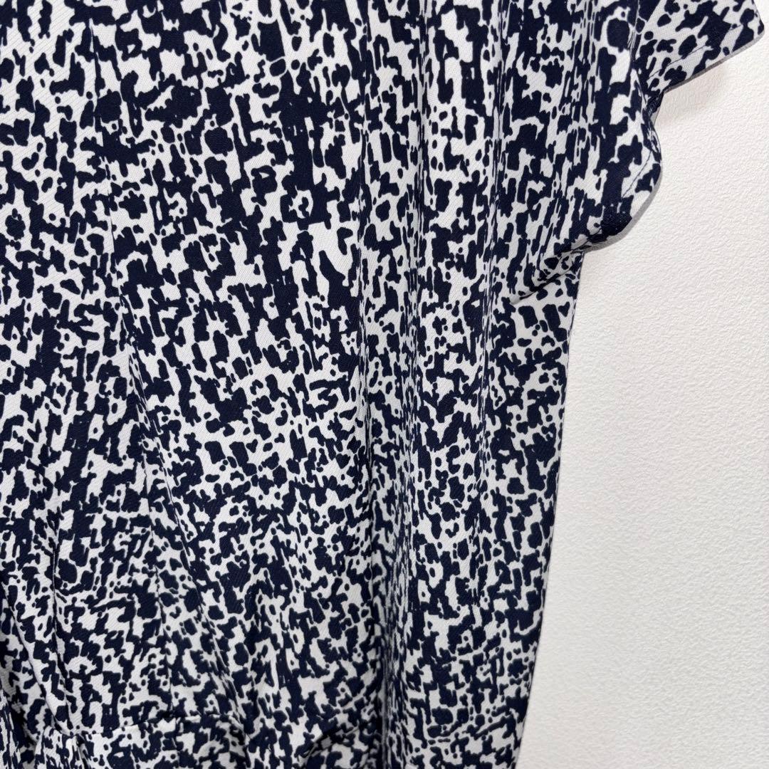 ALPHA CUBIC アニマルプリント幾何学模様 ワンピース M膝丈d726 8