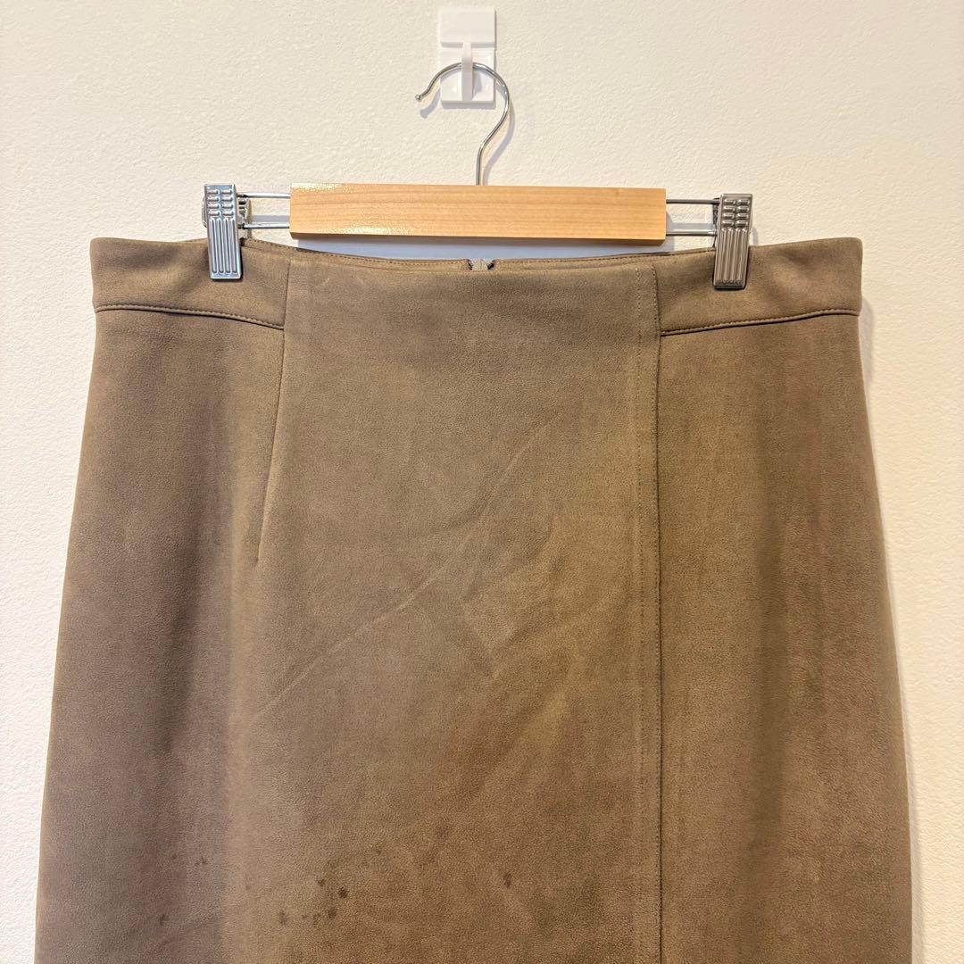 ザラ ロングスカート タイト　スリット ブラウン 茶色　L ミモレ丈 2