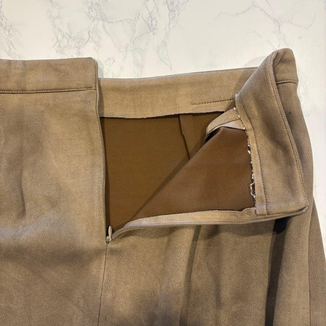 ザラ ロングスカート タイト　スリット ブラウン 茶色　L ミモレ丈 7