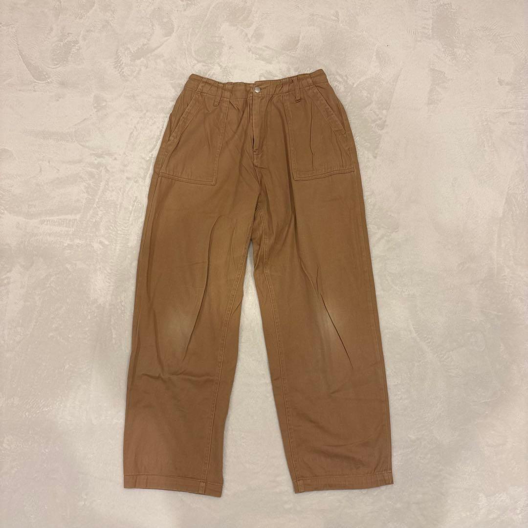 .NICE CLAUP テーパードパンツ 茶 ブラウン　M チノパン　無地