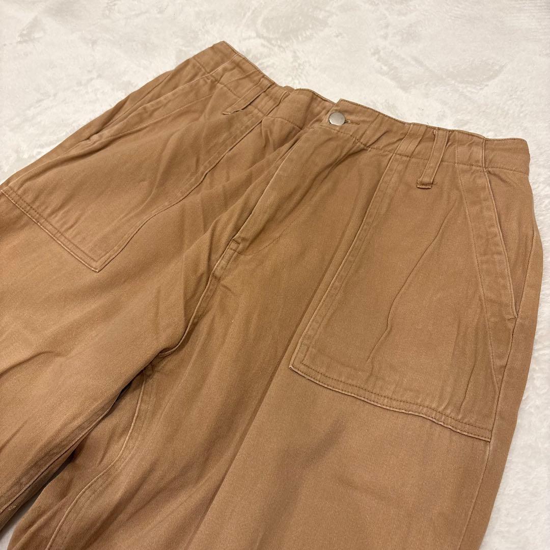 .NICE CLAUP テーパードパンツ 茶 ブラウン　M チノパン　無地 5