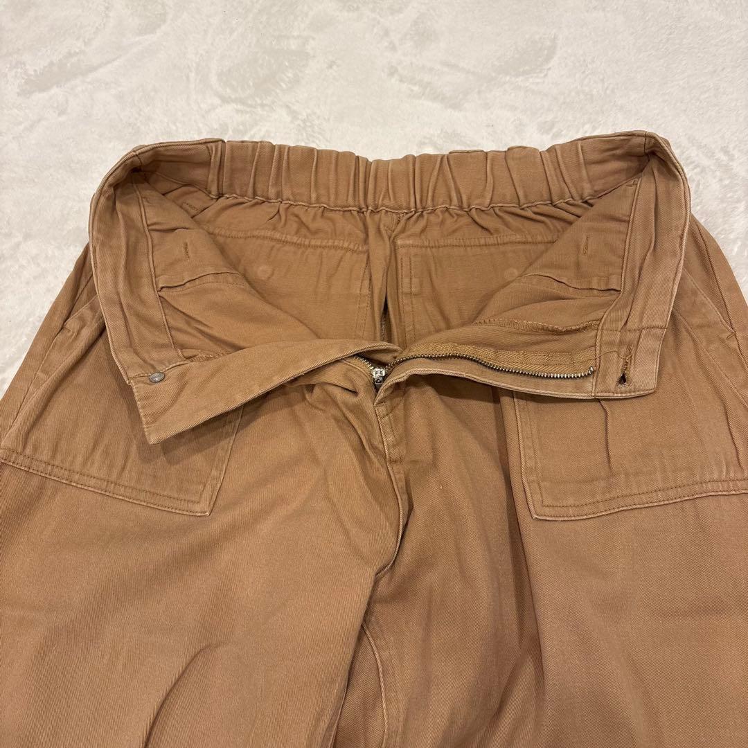.NICE CLAUP テーパードパンツ 茶 ブラウン　M チノパン　無地 6