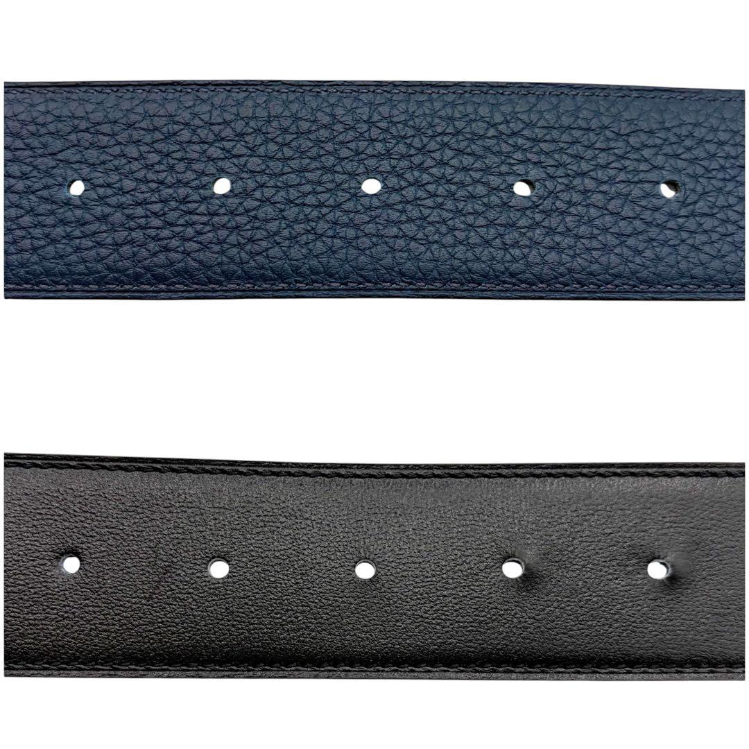 ⭐️美品⭐️ エルメス レザー ベルト 90 ネイビー ブラック 8