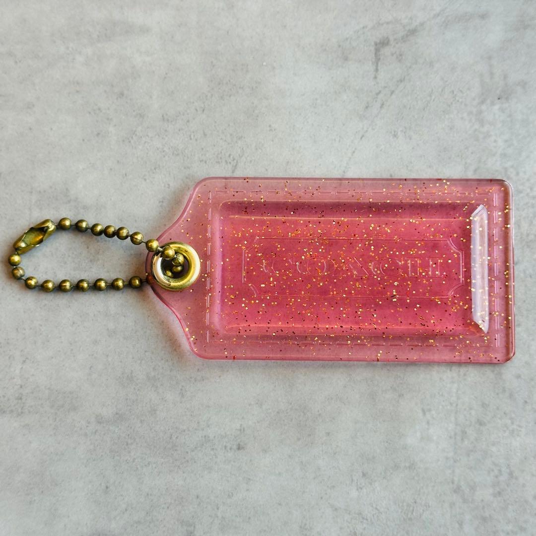 COACH POPPY hangtag charm Glitter PINK