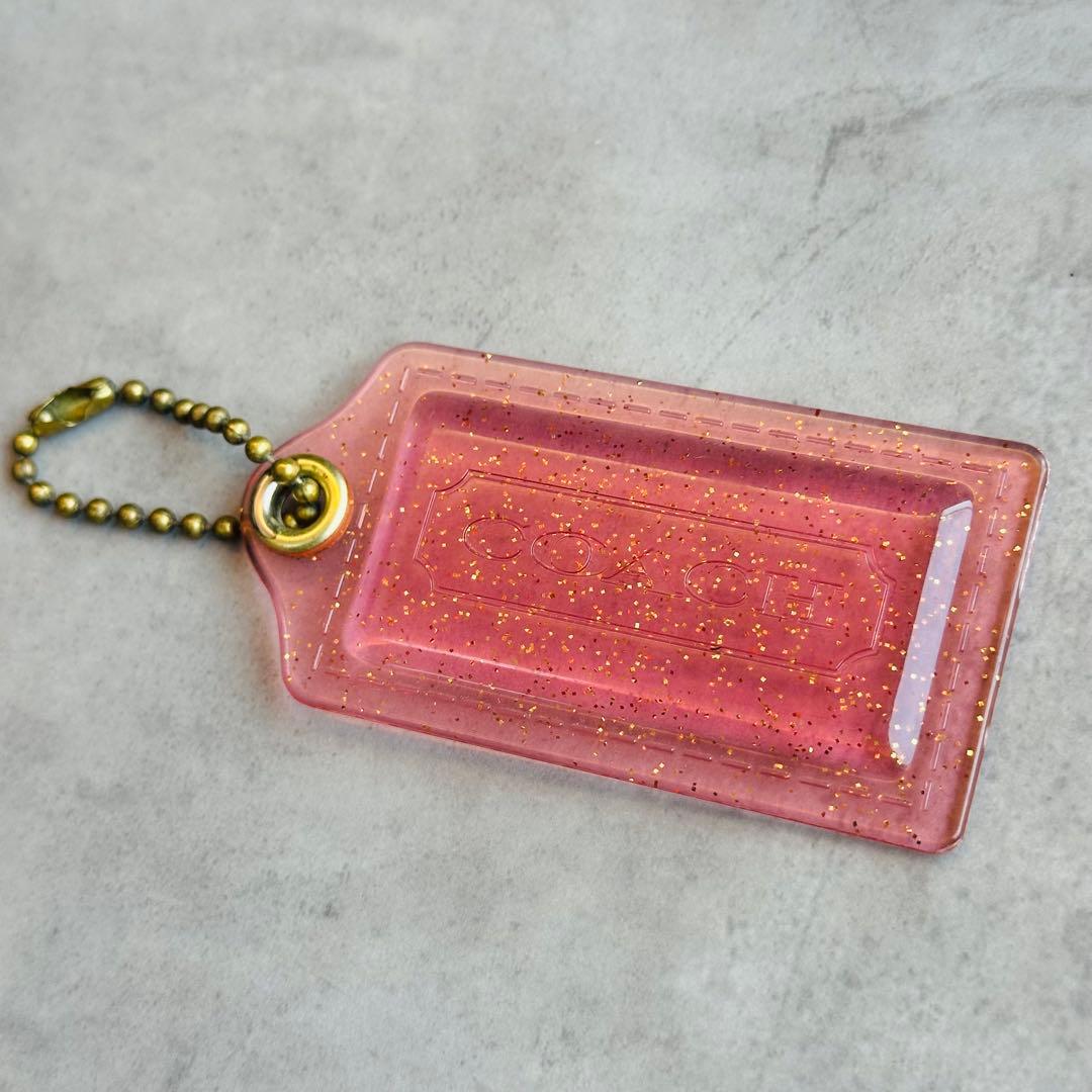 COACH POPPY hangtag charm Glitter PINK 2