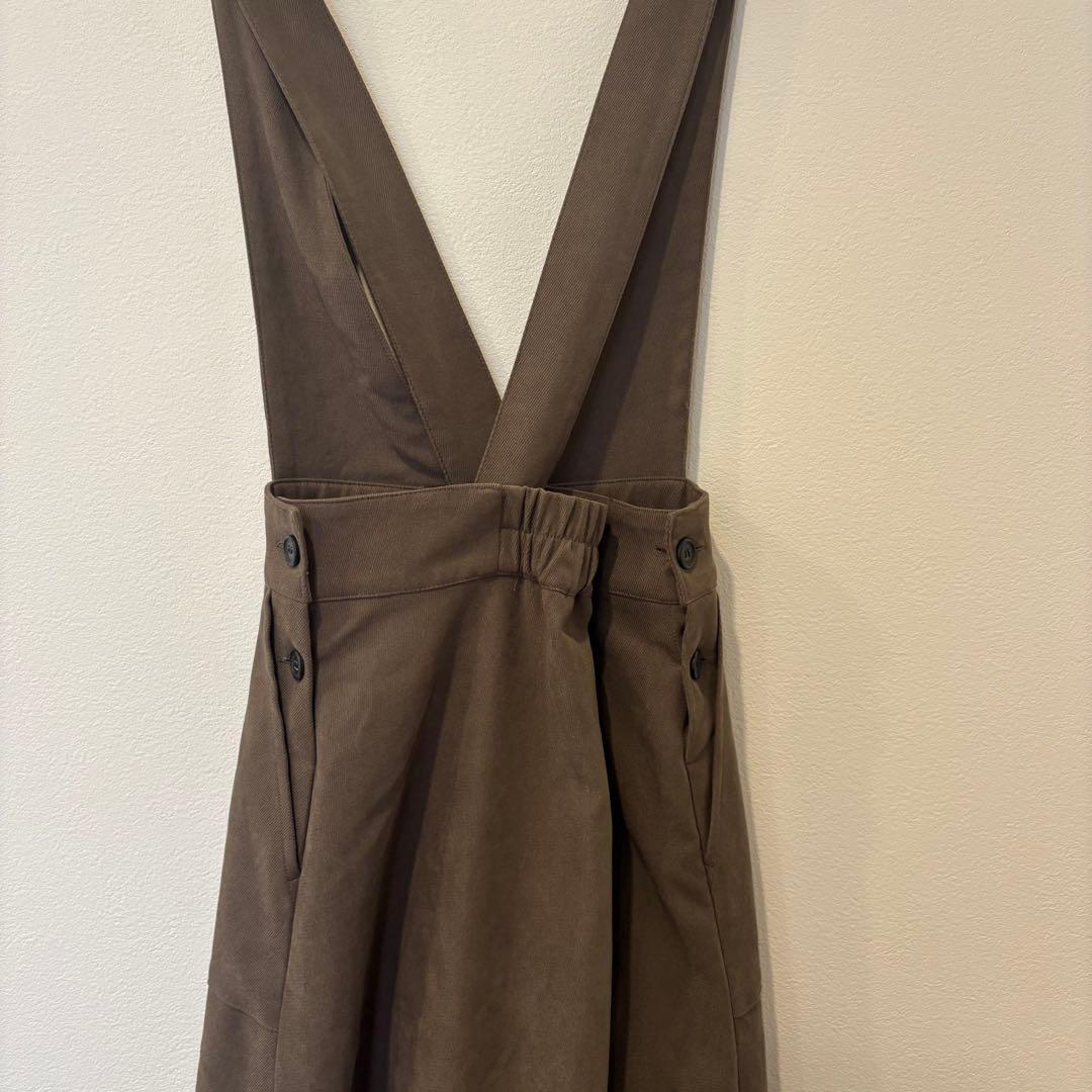 ドレスキップ サロペットワンピース　Vネック　茶　ブラウン　Mサイズ　ロング丈 6