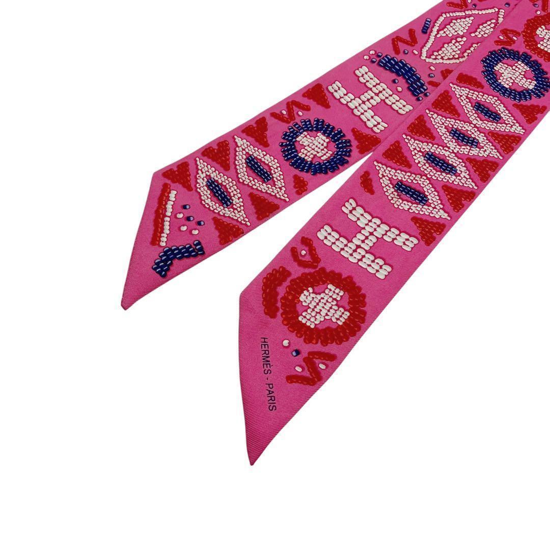 良品✨ エルメス ツイリー ケリーアンペルル スカーフ ピンク 5