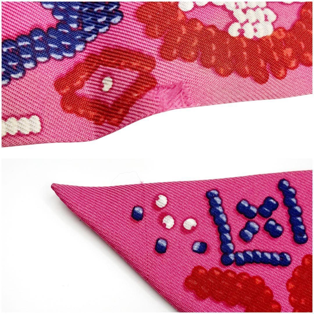 良品✨ エルメス ツイリー ケリーアンペルル スカーフ ピンク 9