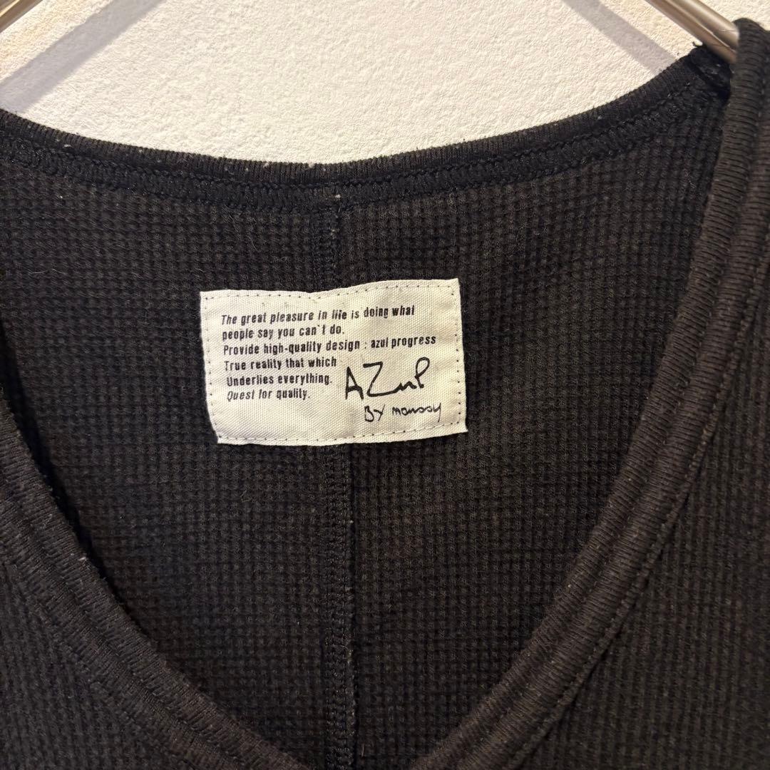 AZUL by moussy 長袖カットソー ワッフル 黒 ブラック　S ドクロ 3