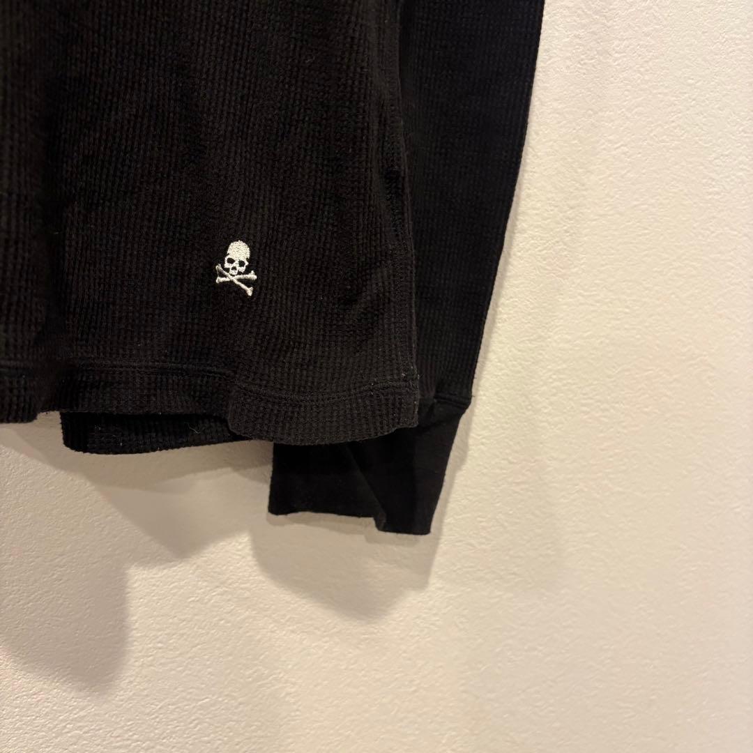 AZUL by moussy 長袖カットソー ワッフル 黒 ブラック　S ドクロ 4