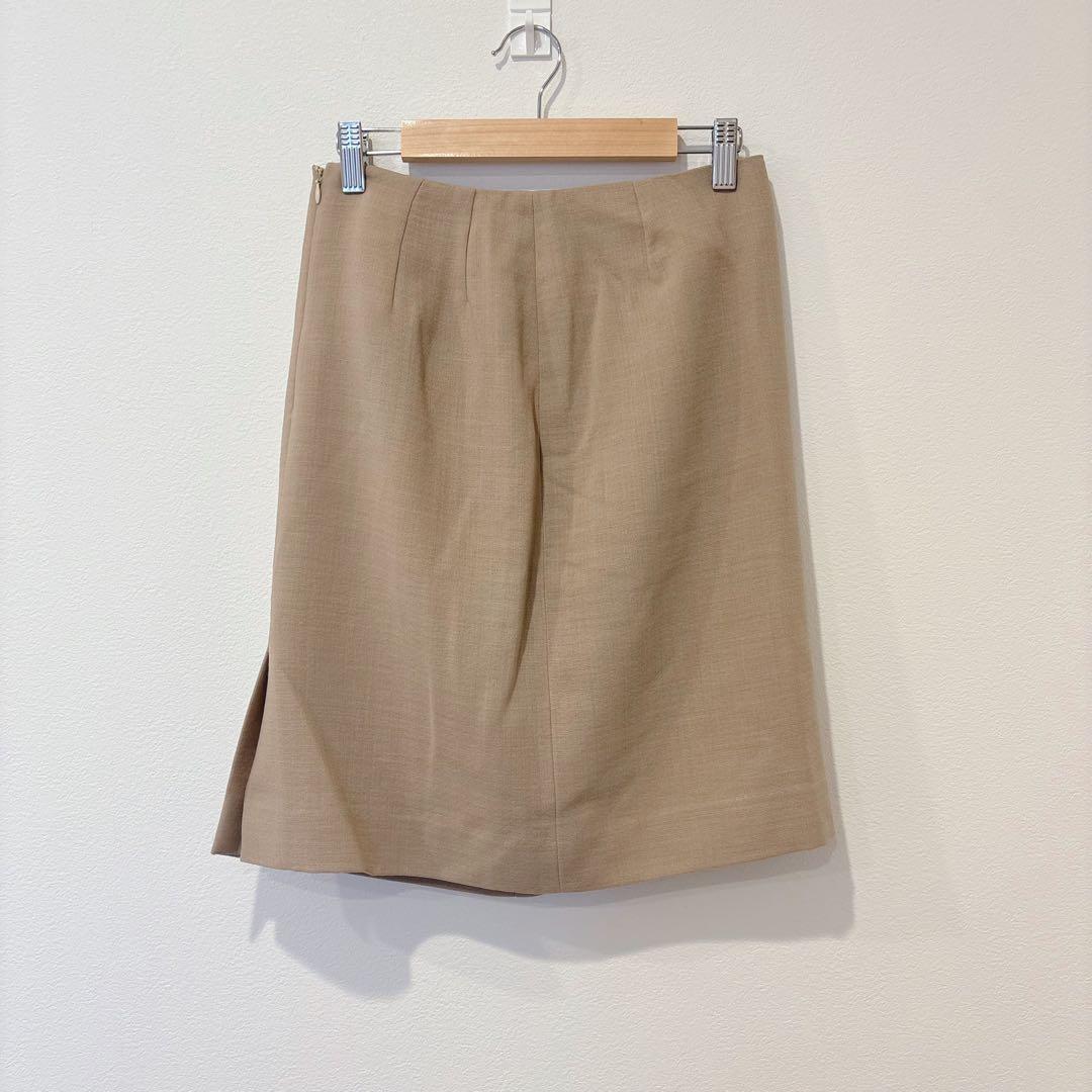 アンタイトル タイトスカート ひざ丈 ベージュ 9号 M相当 ウール 上品
